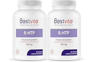 BESTVITE 5-HTP 100mg (240 Capsules) (120 x 2) - No Stearates or Flow Agents - Gluten Free - Non GMO