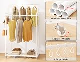 HOMIDEC Clothes Rail Heavy Duty with Shelf White 155x72.5x41 cm view 3