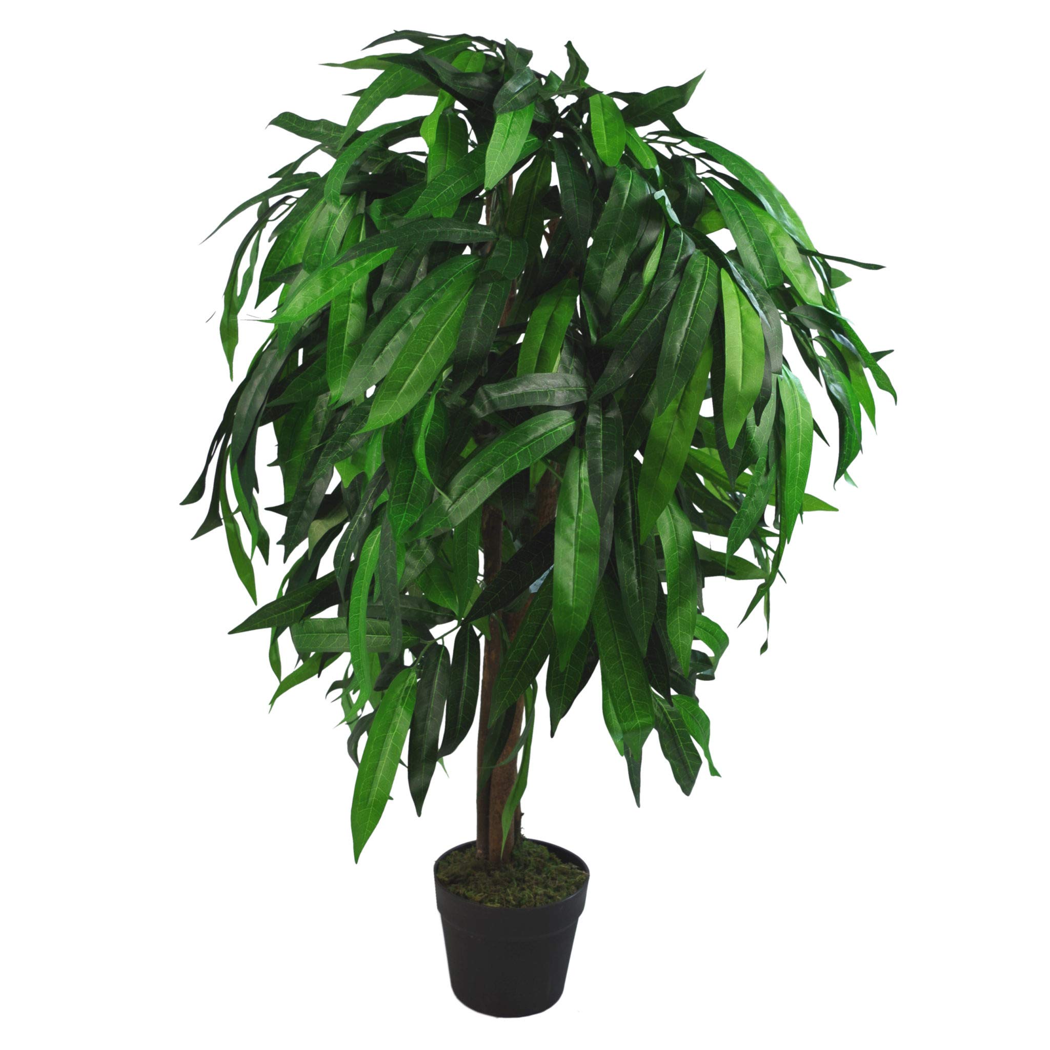 Leaf Design UK Artificial Mango Plant/Tree, Green, 100cm