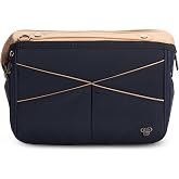 Littbag Handbag Organizer with Patented LED &amp; Auto 60-sec Shutoff - Featured in Oprah's Favorite Things &ndash; Purse Organizer with 12 Compartments, Clear Pockets, Zippered Privacy Pocket &amp; More (Blue)