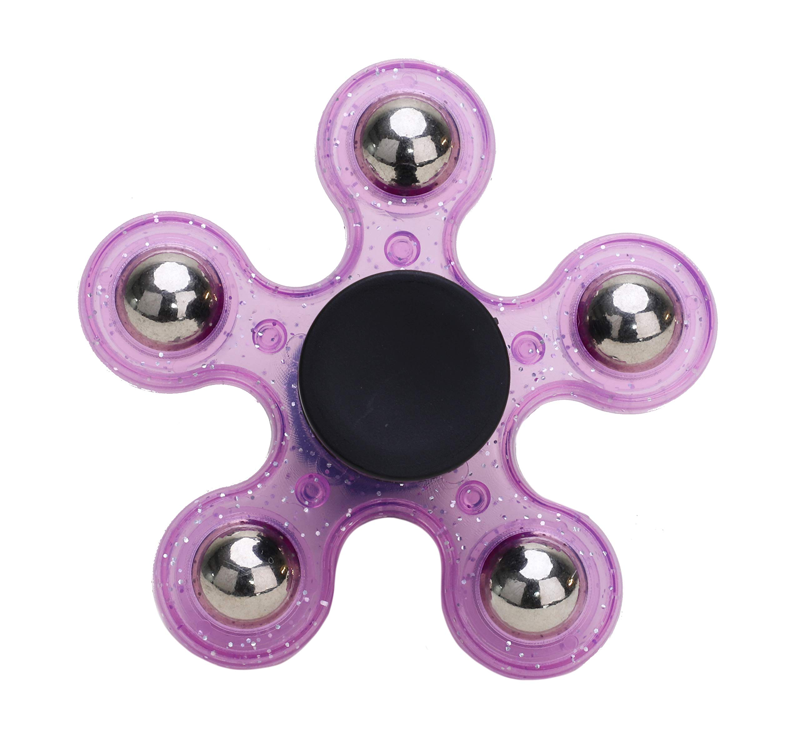 Toyland® Spinnerooz Glitter Hand Spinner Novelty Toy - Fidget Spinner - 5 In 1 - Jump, Bounce, Spin (PURPLE)