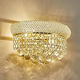 Homeooze 2-Lights Empire Crystal Wall Sconce Light for Living Room Dining Room Bathroom Vanity Mirrors Hallway Bedroom Closet