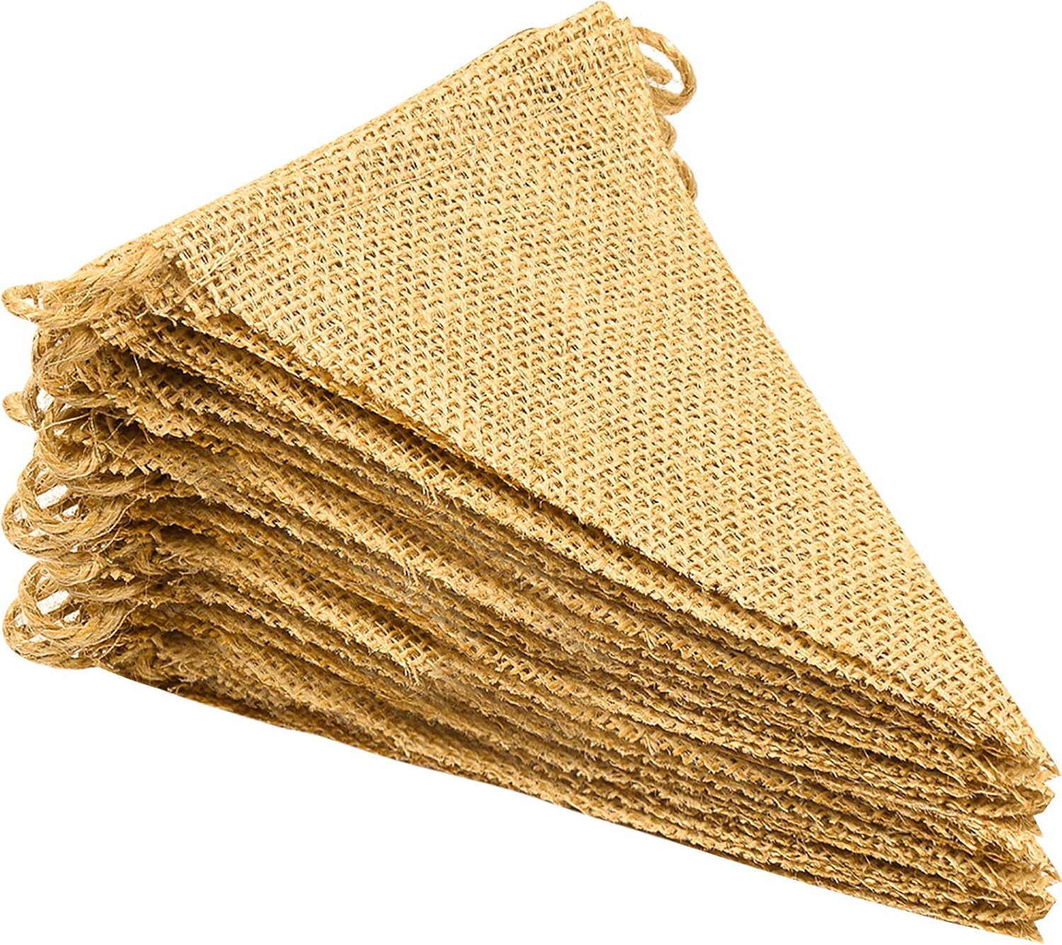 LEOBRO 48 Pcs Burlap Banner, 36 Ft Triangle Flag,DIY Decoration for Holidays, Wedding, Camping, Party and Any Occasion Shipping by FBA