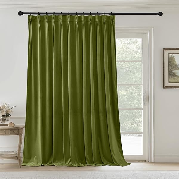 STANGH EXTRA WIDE PINCH PLEATED VELVET CURTAINS 84...