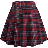 Zeagoo Women's Skirt Basic Mini Skater Skirt 2026 Summer Skirts Stretchable High Waist A-Line Party Club Skirts