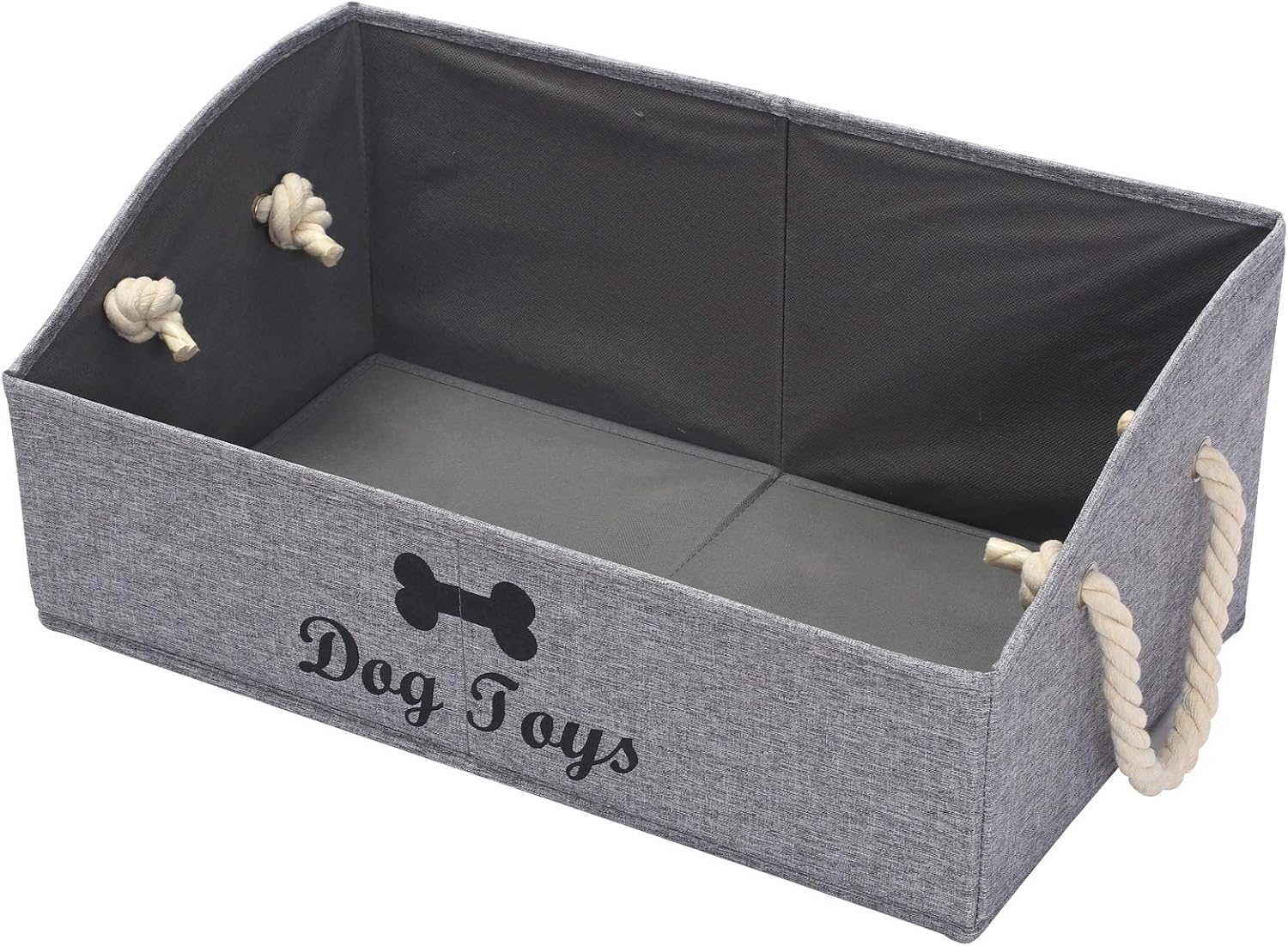 Morezi Large Dog Toy Bin - Shallow Toy Baskets for Living Room Playroom, Closet & Home Organization - Snow Grey - Image 5