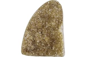 dssmboom Natural Raw Citrine Crystal Cluster Mineral Specimen for Meditation and Chakra Balancing, Decorative Feng Shui Stone Citrine Geode Cluster for Wealth, 51g-100g