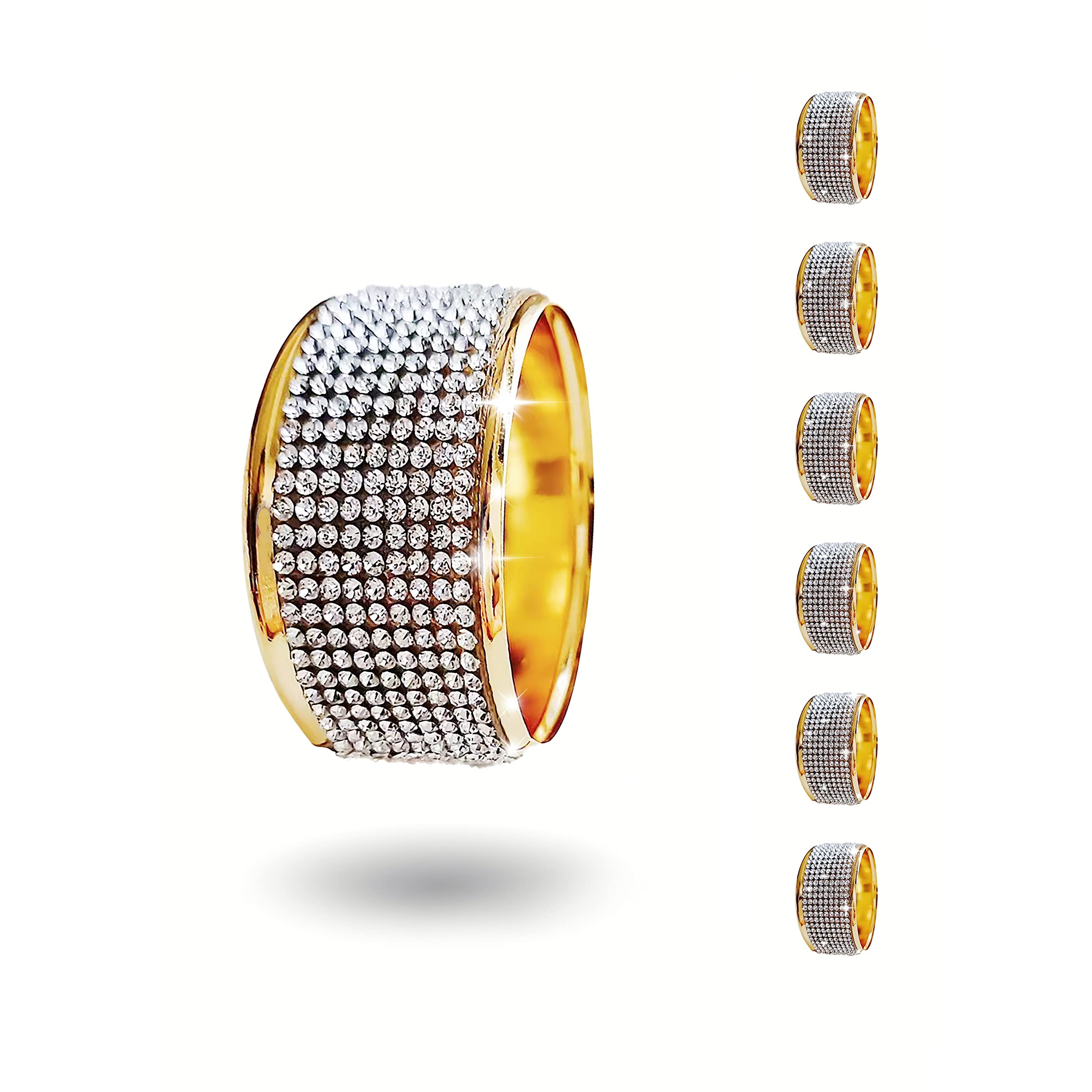 Photo 1 of ***MISSING PIECES SET OF 18 ONLY*** Gold Napkin Rings Set of 18, Silver Diamond Napkin Holder for Dining, Metal Napkin Ring Holders, Wedding, Modern Ring Holder Serviette Buckles, Party of Table Setting Home Decor