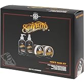 Suavecito Men's 5 PC Hair Kit - Original &amp; Firme (Strong) Hold Medium Shine Pomade, Hair Cream and Grooming Spray, Large Deluxe Comb
