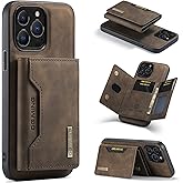 SZHAIYU Leather Wallet Phone Cases Compatible with iPhone 14 Pro Max Case with Card Holder Men 6.7'' 2 in 1 Detachable Back Cover (Coffee,IP 14 Pro Max)