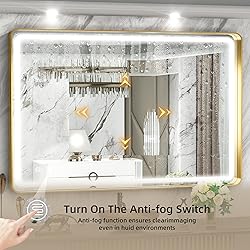 Hasipu 40×30 Inch LED Bathroom Mirror with