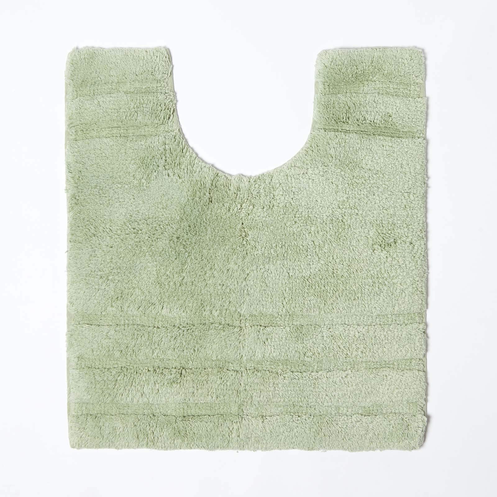 HOMESCAPES Spa Supreme Luxury Pedestal Mat, Sage Green, Very Heavy 1800 GSM, Super Soft Plush Cotton, 50x55cm, Washable at Home. Bath Mats Sold Seperately