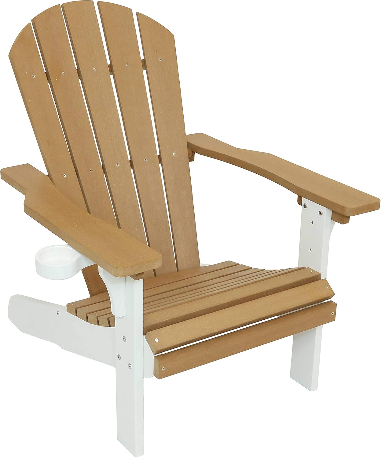 Amazon Com Sunnydaze All Weather Adirondack Patio Chair With Two