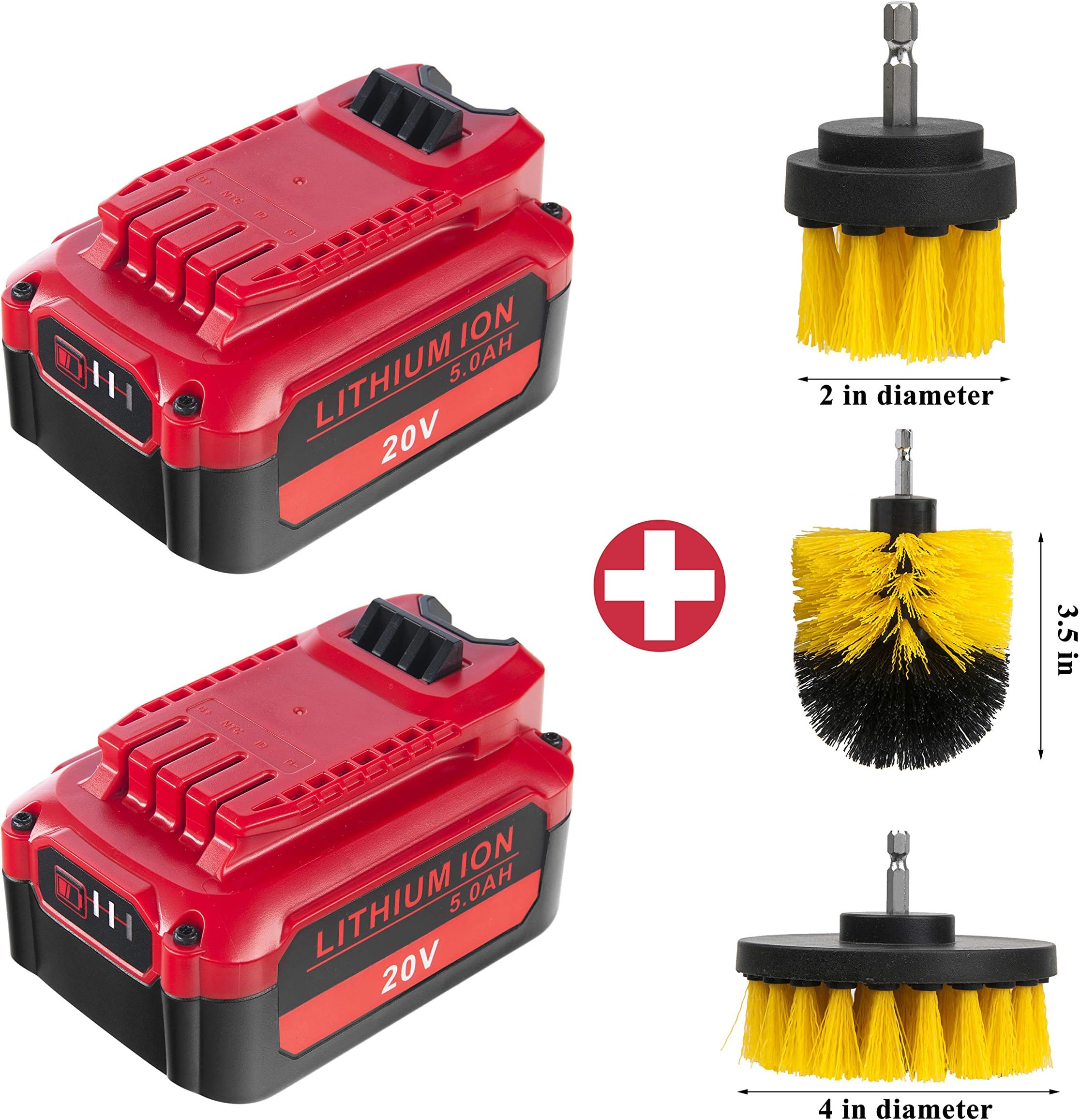 Cell9102 Replacement 2Packs Max 20V 5000mAh Lithium Ion Battery for Craftsman V20 Battery CMCB204 compative with Craftsman V20 Series Cordless Tools