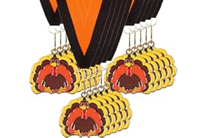 Sasylvia Thanksgiving Turkey Gold Medals 2'' Metal Colorful Turkey Trot Medals with Ribbon Leaves Wreath Great for First Place Thanksgiving Race Awards for Adult Family