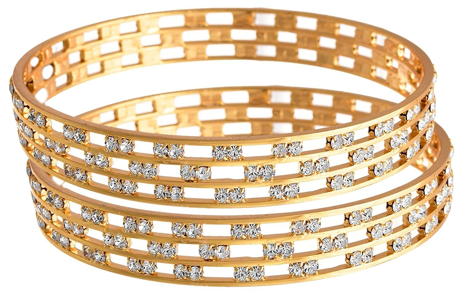 jewels galaxy elegant precious aaa american diamond bangles - pack of 2