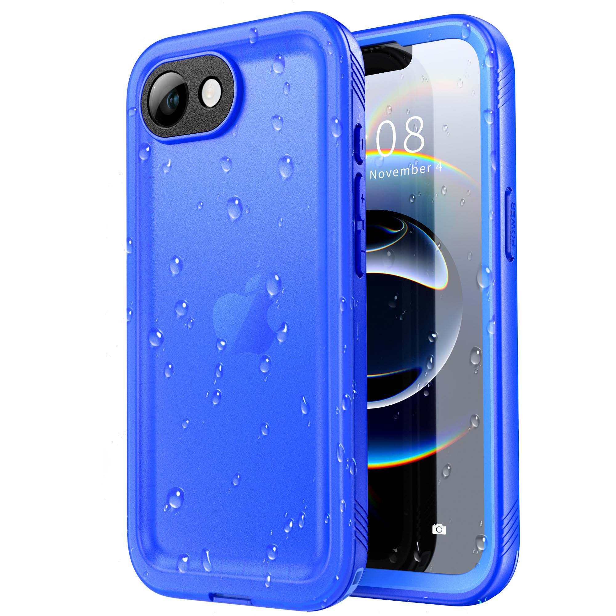 Photo 1 of SPORTLINK for iPhone 16e Waterproof Case - Shockproof Dustproof Case with Built-in Clear Screen Protector, Full Body Heavy Duty Sealed Protective Cover for iPhone 16e 6.1" Blue