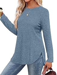 Saloogoe Tunic Tops to Wear with Leggings Long