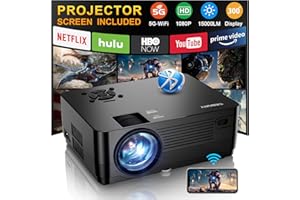 5G WiFi Bluetooth Native 1080P Projector[Projector Screen and Carrying Bag Included], CEBORY 15000LM Full HD Movie Projector,300" Display 4k Home Video Projector,Compatible with HDMI/USB/PHONE/Laptop