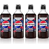 SodaStream Pepsi Wild Cherry Zero Sugar New Pour Bottles Drink Mix (440ml, Pack of 4)