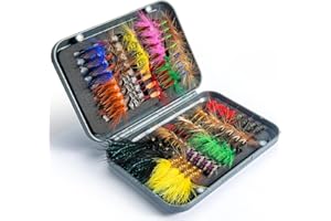 80 pcs YDIUDL 3rd Gen Fly Fishing Flies Kit - Hand-Tied Dry Flies for Trout, Bass, Salmon, Panfish - Delicate Lifelike Shapes, Lures for Freshwater Fly Fishing in Rivers & Lakes