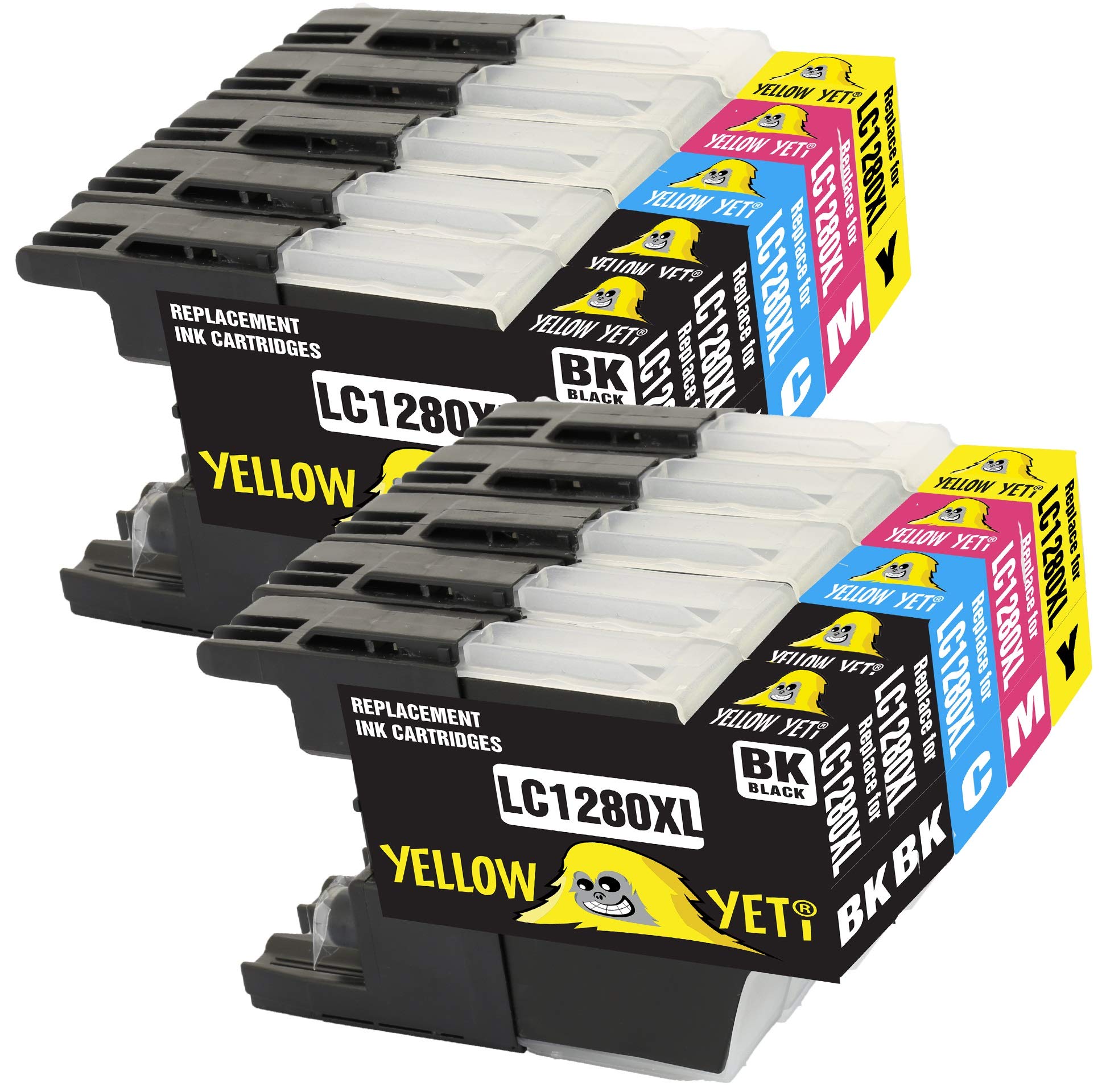 YELLOW YETI Replacement for Brother LC1280XL LC1240XL 10 Ink Cartridges compatible with Brother MFC-J430W MFC-J5910DW MFC-J6510DW MFC-J6910DW MFC-J825DW MFC-J625DW DCP-J925DW DCP-J725DW DCP-J525W