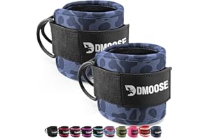 DMoose Ankle Strap for Cable Machine - One Size Fit with Premium Padding, Workout Kickback Ankle Cuffs, Ankle Bands for Worki