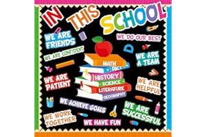 Justforjoyful Motivational Bulletin Board Decoration Set Classroom Affirmation Station Bulletin Board in This School Classroom Cutouts for Elementary School Bulletin Board Home Wall Door Supplies