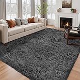 5x7 Area Rug for Living Room: Ultra Soft Fluffy Rug Modern Large Thicked Shag Rug for Bedroom Non Slip Indoor Fuzzy Carpets for Girls Kids Room Nursery Dorm Home Decor Grey