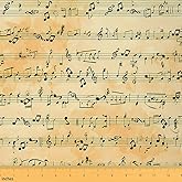 Feelyou Musical Sheet Printed Fabric by The Yard, Music Theme Upholstery, Notes Melody Rhythm Musical Instrument Fabric, Reupholstery for Chairs, 1 Yard, Yellow Black