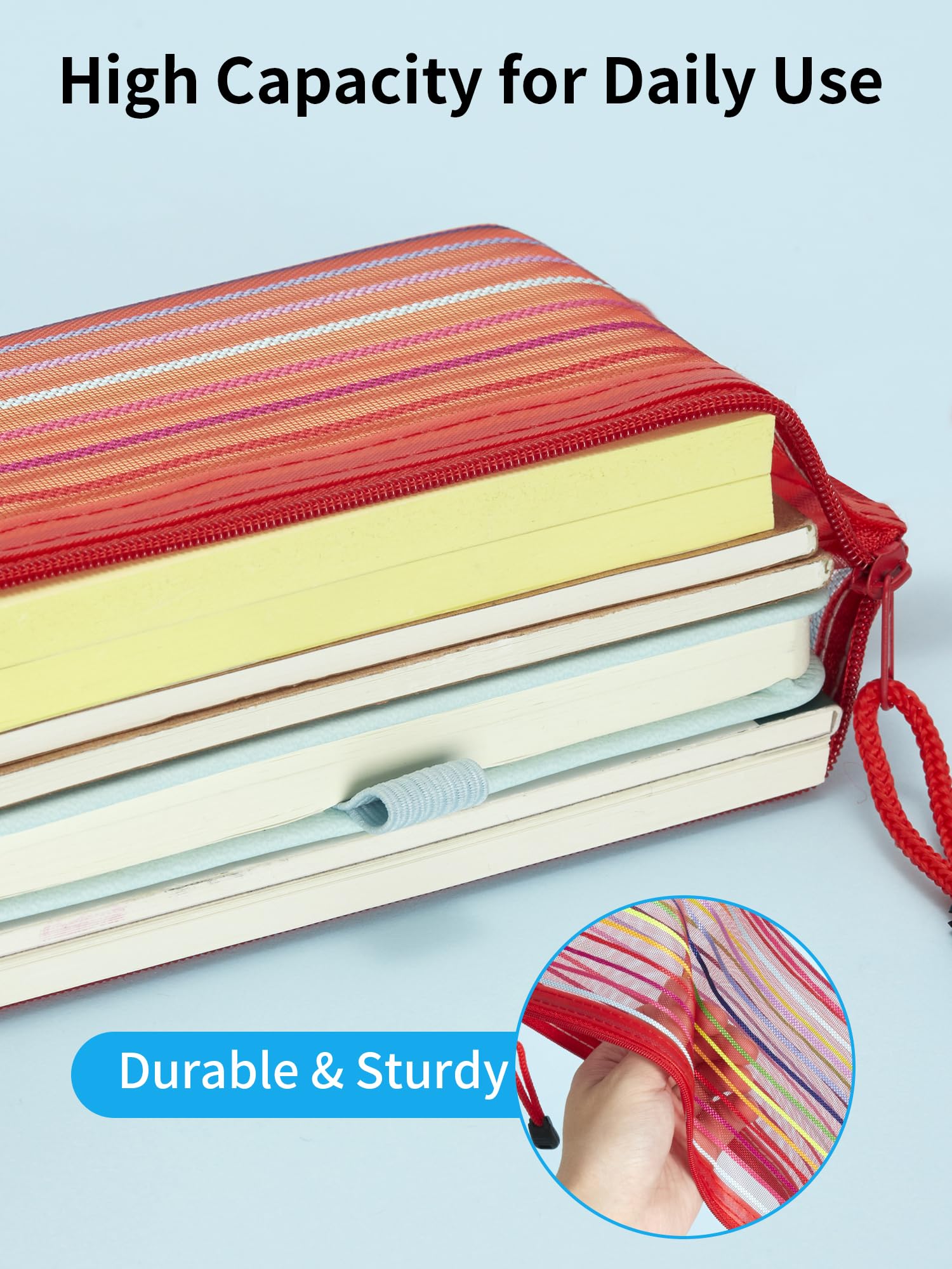 JARLINK 20 Pack 10 Colors Zipper Mesh Pouch, Zipper Bag Multipurpose Travel Bags for Office Supplies Cosmetics Travel Accessories Multicolor