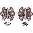 Antique Copper Plated Butterfly Hinges - Pack of 2 - Surface Mount Cabinet Door Hinges - Furniture Hardware - UA-260-HAC