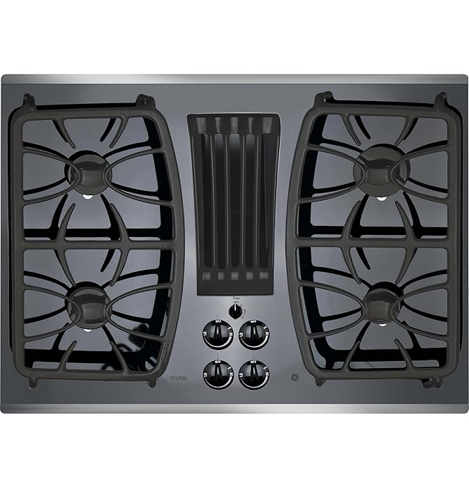 GE Profile Gas Downdraft Cooktop PGP9830SJSS Black Glass w/Stainless Steel Trim