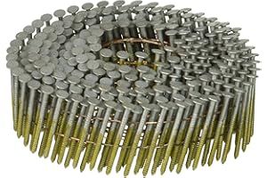 BOSTITCH Siding Nails, Wire Collated Coil, Thickcoat Galvanized, Round Head, 15-Degree, Ring Shank, 1-1/4-Inch x .080-Inch, 4200-Pack (C3R80BDG)