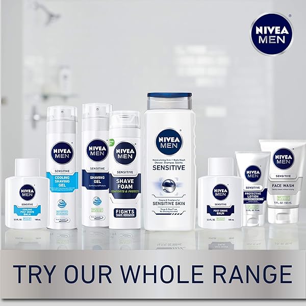 NIVEA MEN SENSITIVE SHAVE FOAM WITH VITAMIN E, SOOTHING CHAMOMILE AND WITCH HAZEL EXTRACTS, 7 OZ CAN (PACK OF 1)