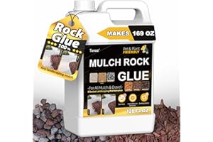 TENEE Strong Mulch & Rock Glue for Landscaping, Makes169oz Gravel Binder, Pea Gravel Glue Mulch Anchor for Indoor, Outdoor, Landscape Lockdown Sticky Adhesive Spray Easily Holds Rubber, Stone, Pebble