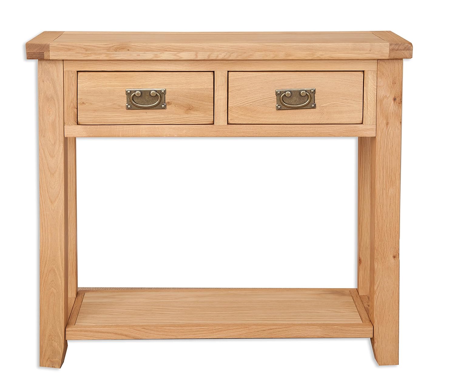 Melbourne Natural Solid Golden Oak 2 Draw Console Hall Table