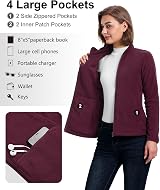33,000ft Womens Lightweight Fleece Jacket Full Zip Red XS view 3