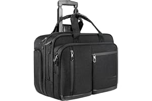 VANKEAN 17.3 Inch Rolling Laptop Bag for Men&Women, Stylish Carry on Briefcase laptop Water Proof Overnight Rolling Computer 