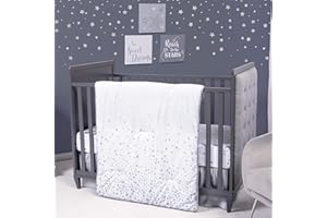 Trend Lab Sprinkle Stars 3 Piece Crib Bedding Set, Gender-Neutral Color Palette, Includes Quilt, Fitted Crib Sheet and Skirt
