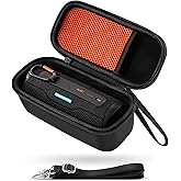 ProCase Hard Travel Carrying Case for JBL Flip 7 Flip 6/5/4 and JBL Grip, Portable Waterproof Speaker Storage Bag with Shoulder Strap, Protective Holder Cover for Charging Cable Accessories -Black