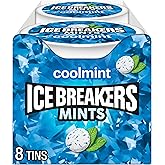 ICE BREAKERS Coolmint Flavored Sugar Free Mints Pucks, 1.5 oz (8 Count)