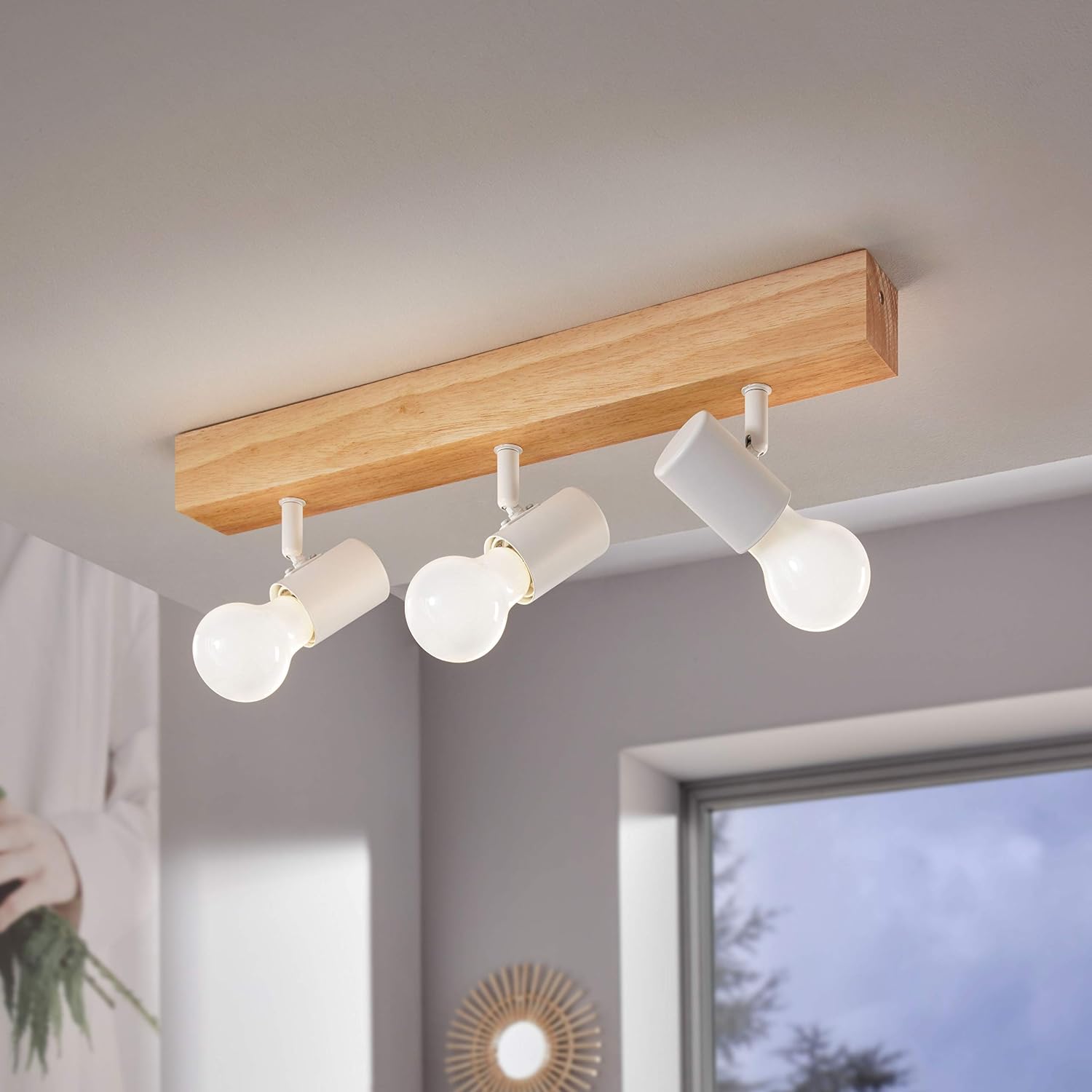 Eglo Townshend 3 Spot Light 3-Light Ceiling Light Brown, White - Image 3