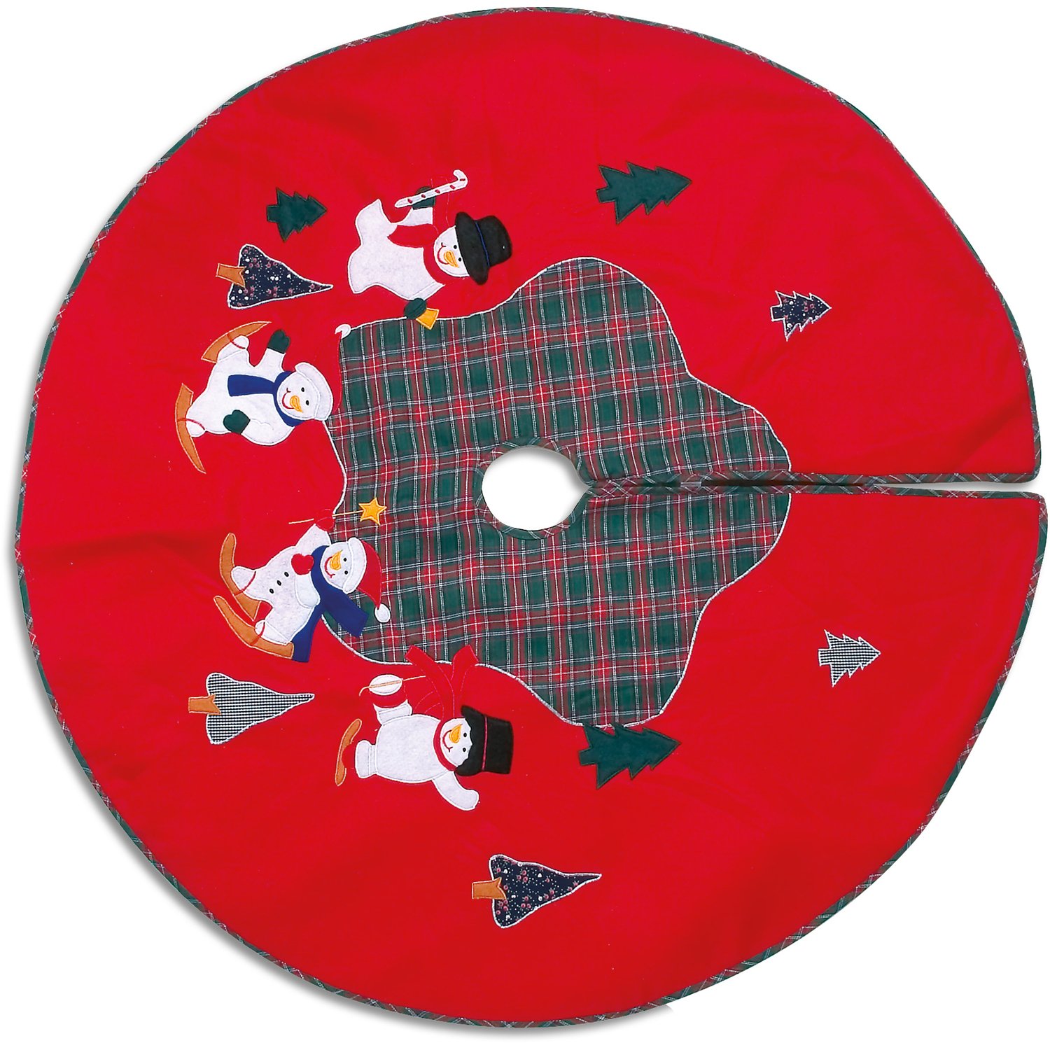 Small Foot company 1903 Christmas Tree Mat with Snowman Motif