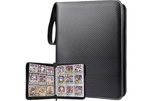 ULLTOON Portable 9-Pocket Trading Card Binder, Holds 990 Cards with 55 Removable Double-Sided Sleeves, Baseball Card Binder Card Storage Organizer Album for Boys, Girls, Sports & Game Cards