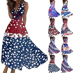 CHRATLHI 4th of July Dresses Sexy Party Maxi Summer