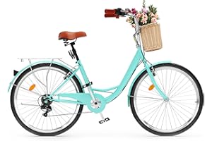 YITAHOME Beach Cruiser Bike for Women, 24 & 26 inch Commute Bike for Adults, 1 & 7 Speed Womens Bicycle with Basket Adjustable Seat, Multiple Color