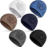 JenPen 6 Pcs Cotton Chemo Headwear for Women Turban Soft Cancer Head Scarf Hats Beanie Elastic Hair Wraps for Women's