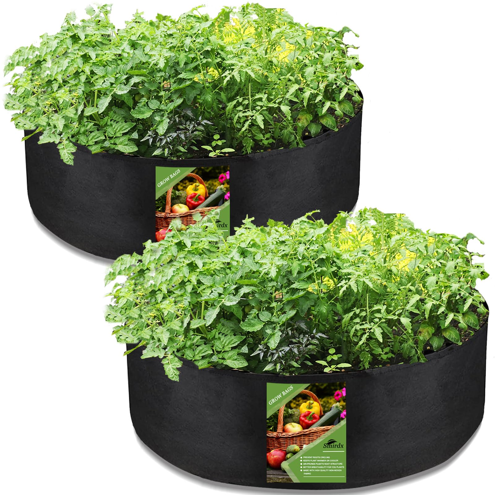 Photo 1 of Smirdx 2 PCS Plant Grow Bag, 50 Gallon Large Heavy Duty Fabric Grow Pot for Durable Breathe Cloth Planting Container for Potato Carrot Onion, Gardening Outdoor