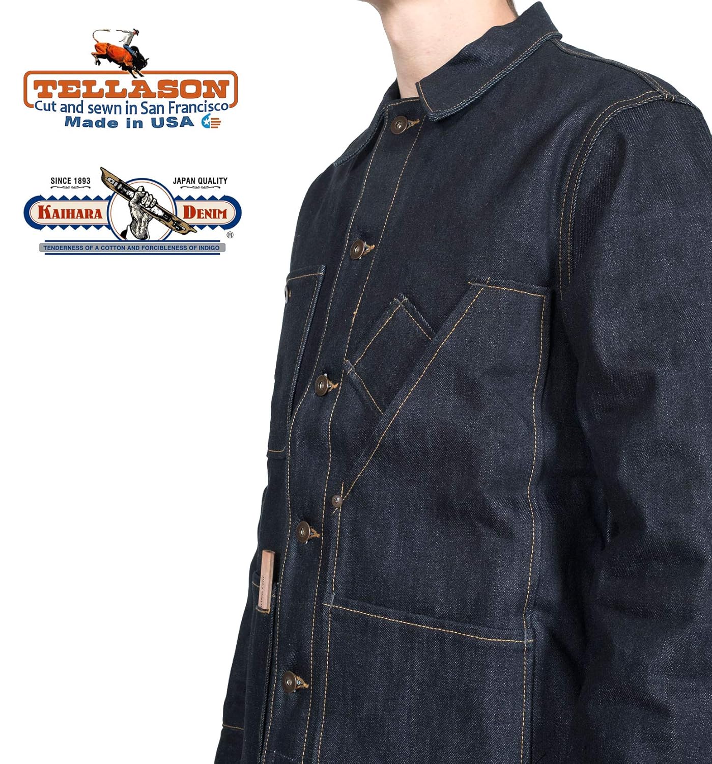 raw denim chore coat